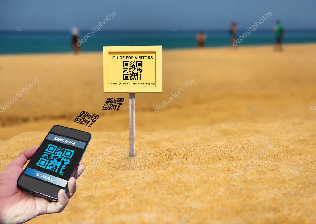Guest scanning a QR code for more Louisiana travel information
